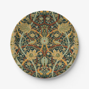 Assiettes En Carton Modèle de tapisserie forestière de William Morris