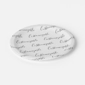 Assiettes En Carton Modèle de texte de script moderne éditable | Noir (Angle)
