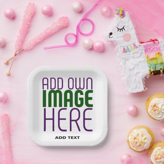 ASSIETTES EN CARTON MODÈLE DE TEXTE D'IMAGE BLANCHE SIMPLE MODERNE (Fête)