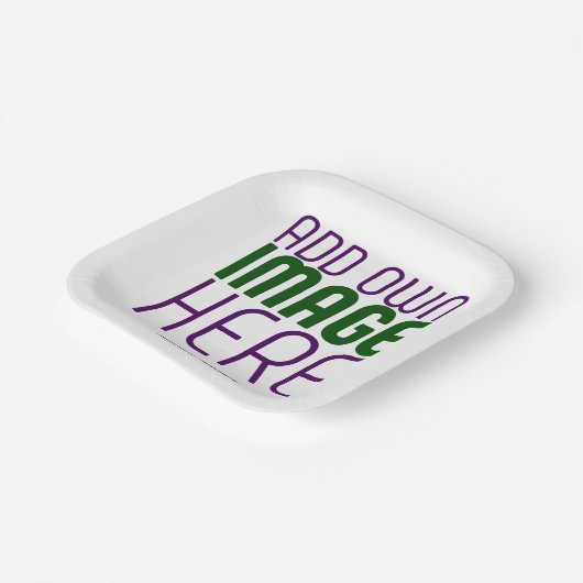 ASSIETTES EN CARTON MODÈLE DE TEXTE D'IMAGE BLANCHE SIMPLE MODERNE (Angulaire)