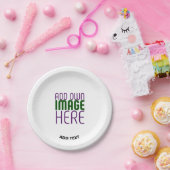 ASSIETTES EN CARTON MODÈLE DE TEXTE D'IMAGE BLANCHE SIMPLE MODERNE (Fête)