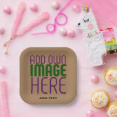 ASSIETTES EN CARTON MODÈLE DE TEXTE D'IMAGE BROWN SIMPLE MODERNE (Fête)