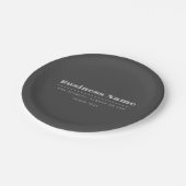 Assiettes En Carton Modèle de texte rétro-moderne modifiable | Gris ch (Angle)