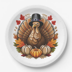 Assiettes En Carton Modèle de Thanksgiving Traditionnel
