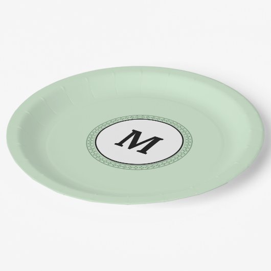 Assiettes En Carton Modèle de Tranquillité Verte (Angle)