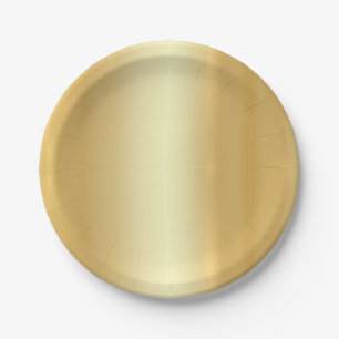 Assiettes En Carton Modèle design simple Faux Gold tendance
