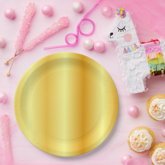 Assiettes En Carton Modèle Élégant Glamour tendance Or Faux (Fête)