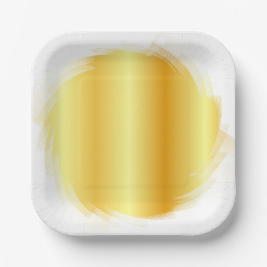 Assiettes En Carton Modèle élégant tendance de luxe doré (Recto)