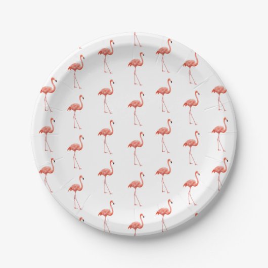 Assiettes En Carton Modèle Flamingo rose féminin (Devant)