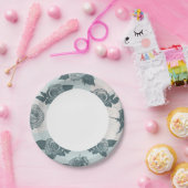 Assiettes En Carton Modèle floral avec rose (Fête)