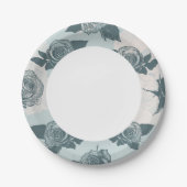 Assiettes En Carton Modèle floral avec rose (Devant)