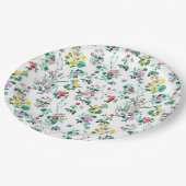 Assiettes En Carton Modèle floral clair (Angle)