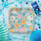 Assiettes En Carton Modèle Floral été (Fête)