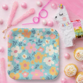 Assiettes En Carton Modèle Floral été (Fête)