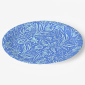 Assiettes En Carton Modèle floral préféré en bleu (Angle)