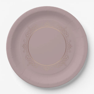 Assiettes En Carton Modèle Gold Blank Rose personnalisé Ajouter votre
