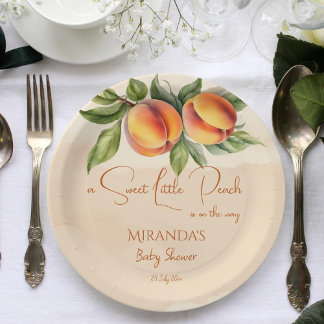Assiettes En Carton Modèle imprimé petit baby shower de pêche doux