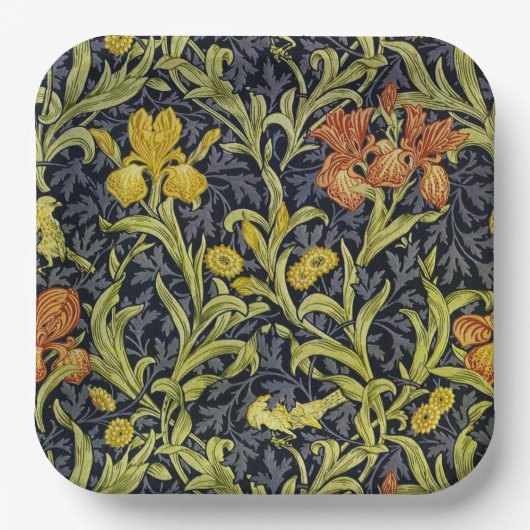 Assiettes En Carton Modèle Iris de William Morris (Recto)