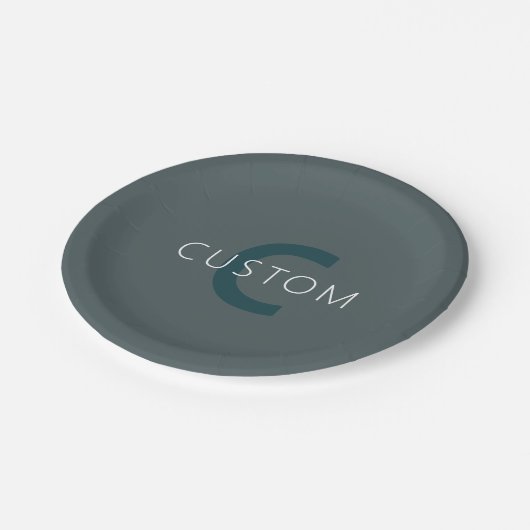 Assiettes En Carton Modèle monographique élégant et personnalisable (Angle)