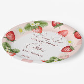 Assiettes En Carton Modèle sucré baby shower fraise (Angle)