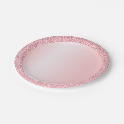 Assiettes En Carton Modèle tendance Rosegold Parties scintillant perso (Angle)