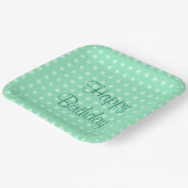 Assiettes En Carton Modèle vert menthe personnalisé Texte Joyeux Anniv (Angulaire)