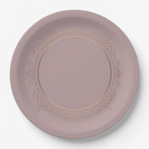 Assiettes En Carton Modèle vierge en or rose élégant tendance personna