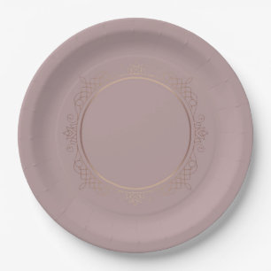 Assiettes En Carton Modèle vierge en or rose personnalisé Ajoutez votr