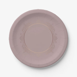 Assiettes En Carton Modèle vierge sur mesure Gold Rose tendance