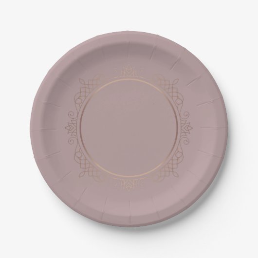 Assiettes En Carton Modèle vierge sur mesure Gold Rose tendance (Devant)