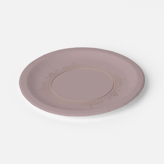 Assiettes En Carton Modèle vierge sur mesure Gold Rose tendance (Angle)