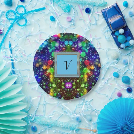 Assiettes En Carton Modèles de monogramme élégants et modernes pour so (Fête)