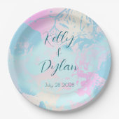 Assiettes En Carton Modern Abstract Pastel Wedding (Devant)
