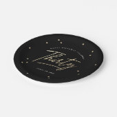 Assiettes En Carton Modern Black Gold Calligraphy 30th Birthday (Angle)