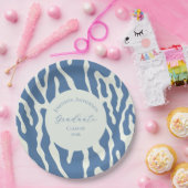 Assiettes En Carton Modern blue and cream abstract Pattern graduation (Fête)