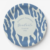 Assiettes En Carton Modern blue and cream abstract Pattern graduation (Devant)