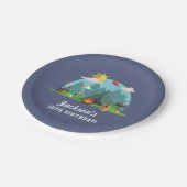 Assiettes En Carton Modern Blue Camping Birthday Party (Angle)