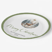 Assiettes En Carton Modern Boho Christmas Scene Botanical Dinner Plate (Angle)