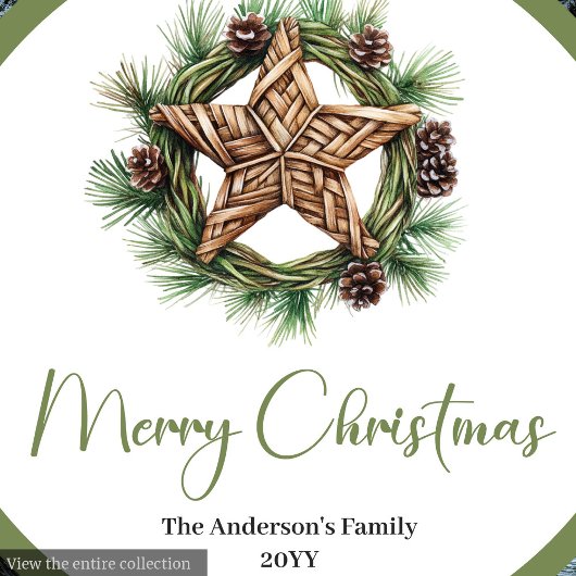 Assiettes En Carton Modern Boho Christmas Tree Botanical Party Plates