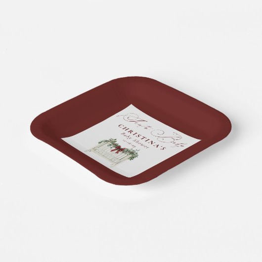 Assiettes En Carton Modern Cute Elegant Santa Baby Baby Shower (Angulaire)