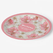 Assiettes En Carton Modern dusty pink and gold birthday plate design (Angle)