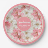 Assiettes En Carton Modern dusty pink and gold birthday plate design (Devant)