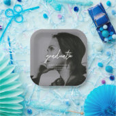 Assiettes En Carton Modern Full Photo Script Custom Graduation Party (Fête)