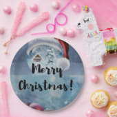 Assiettes En Carton Modern funny cute Christmas reindeer      (Fête)