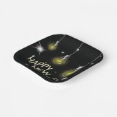 Assiettes En Carton Modern Glowing Light Bulbs Happy New Year (Angulaire)