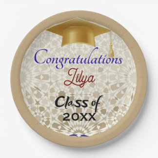 Assiettes En Carton Modern Graduation Congratulations Moroccan Zellige