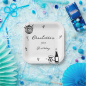 Assiettes En Carton Modern Hand Drawn disco ball 30th Birthday (Fête)