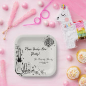 Assiettes En Carton Modern Hand Drawn New Year's Eve Party (Fête)