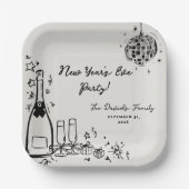 Assiettes En Carton Modern Hand Drawn New Year's Eve Party (Recto)