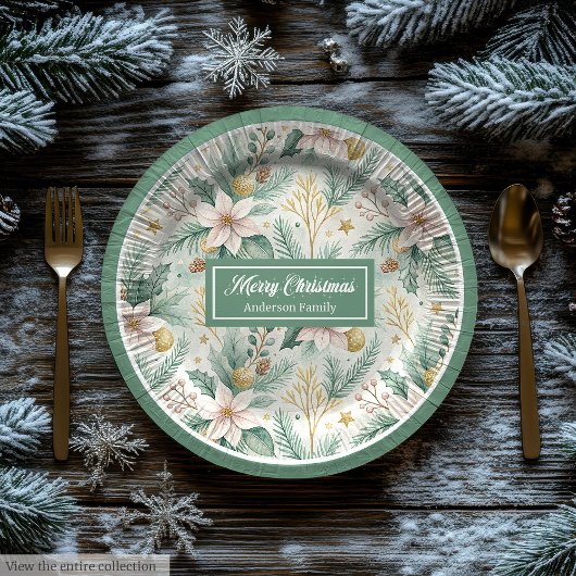 Assiettes En Carton Modern Holiday Paper Plates White Poinsettia Style